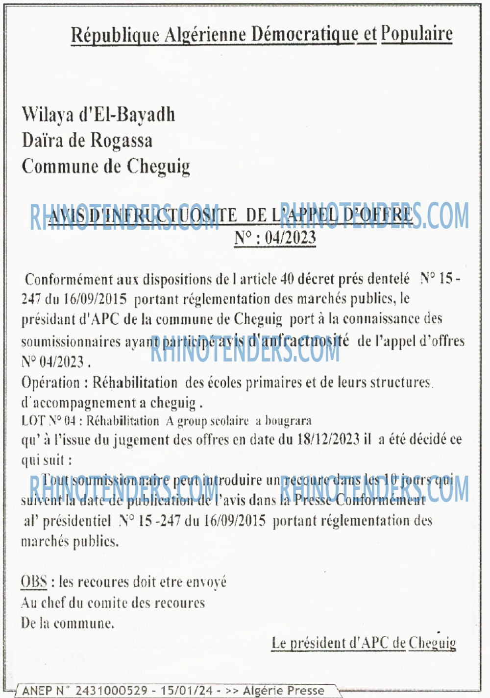 ALGERIE PRESSE