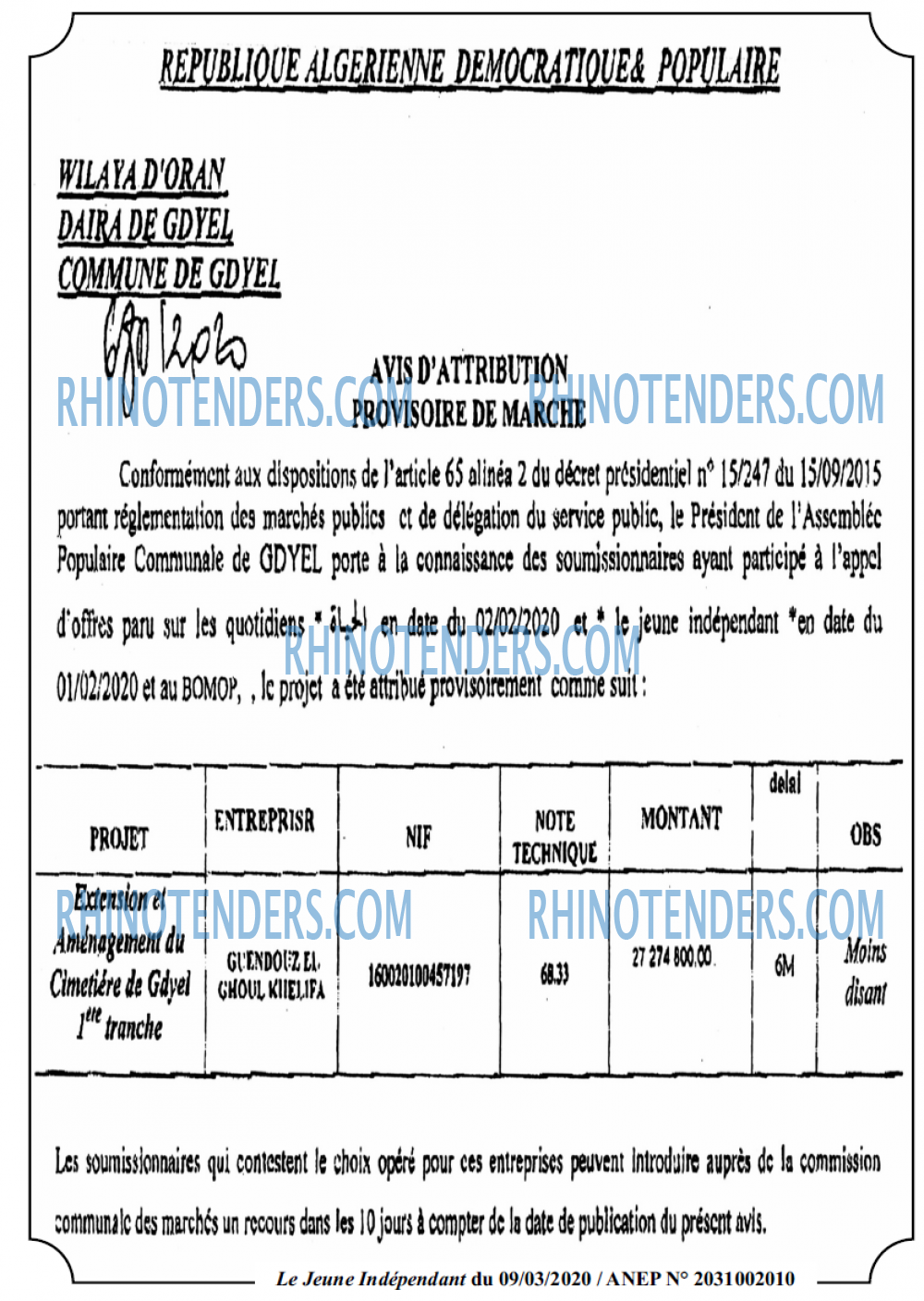 Jeune Independant