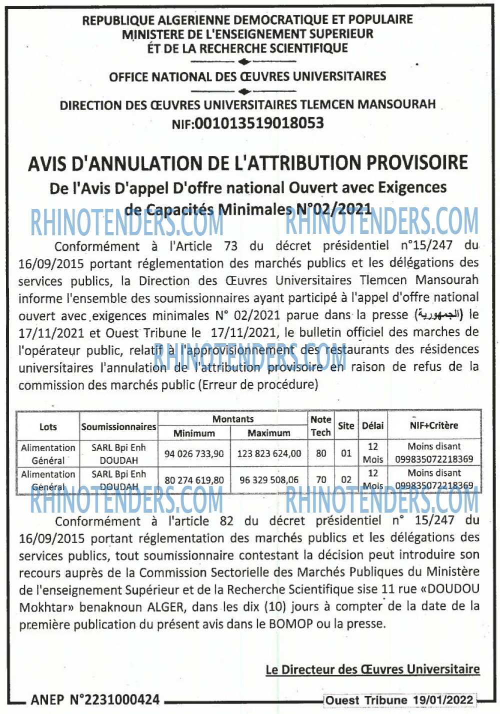 ouest TRIBUNE