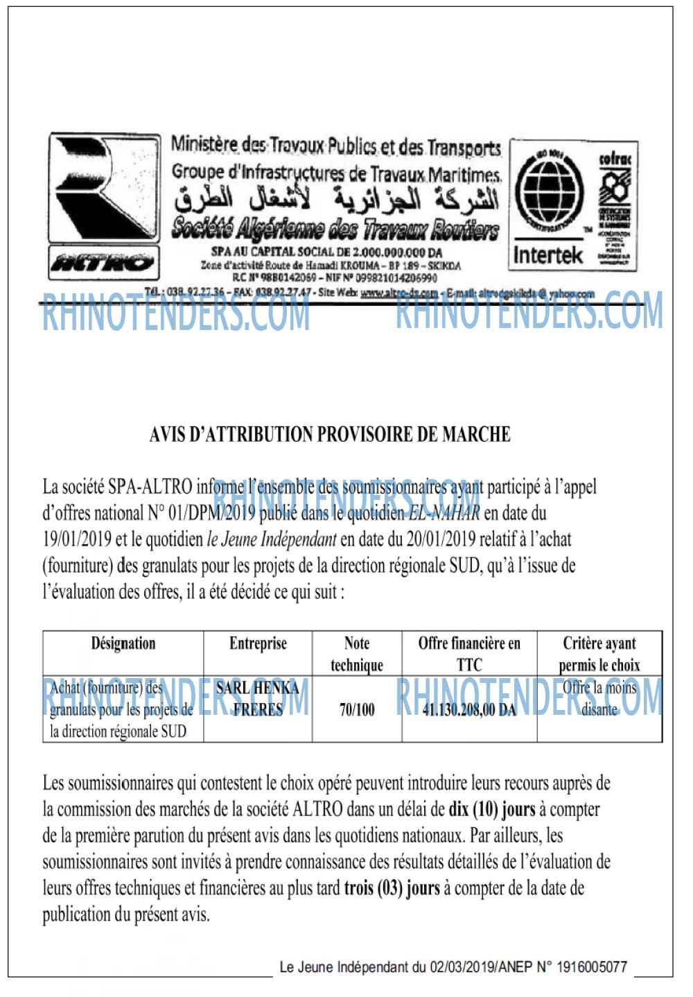 Jeune Independant