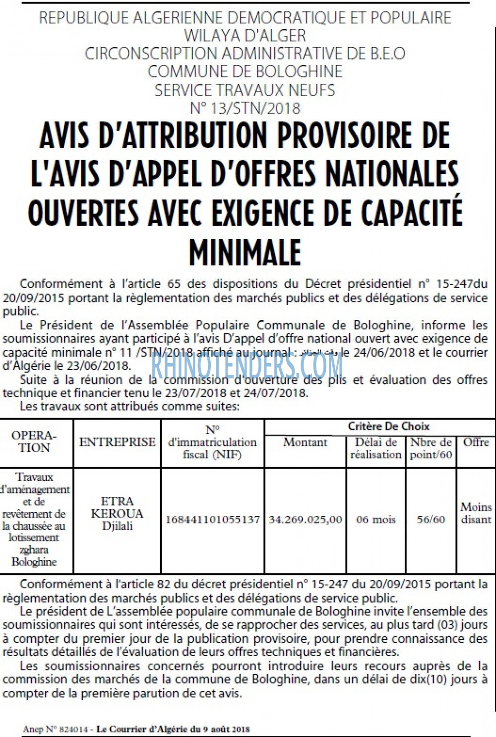 Le Courrier d'Algerie