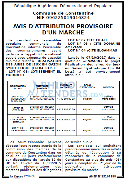 LE TEMPS D'ALGERIE