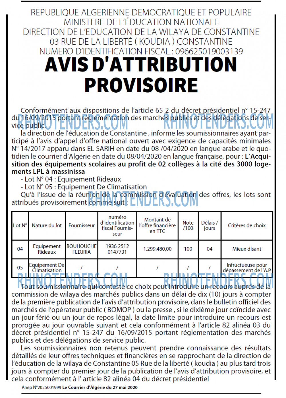 Le Courrier d'Algerie