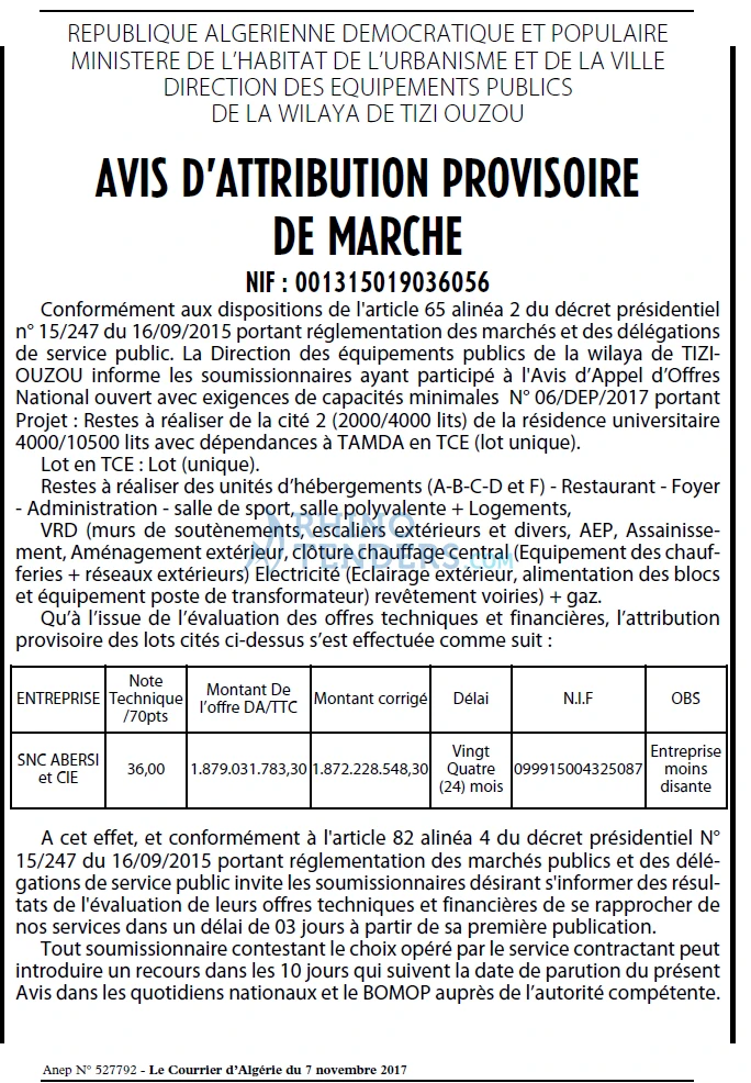 Le Courrier d'Algerie