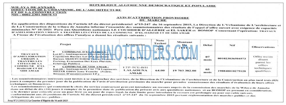 Le Courrier d'Algerie