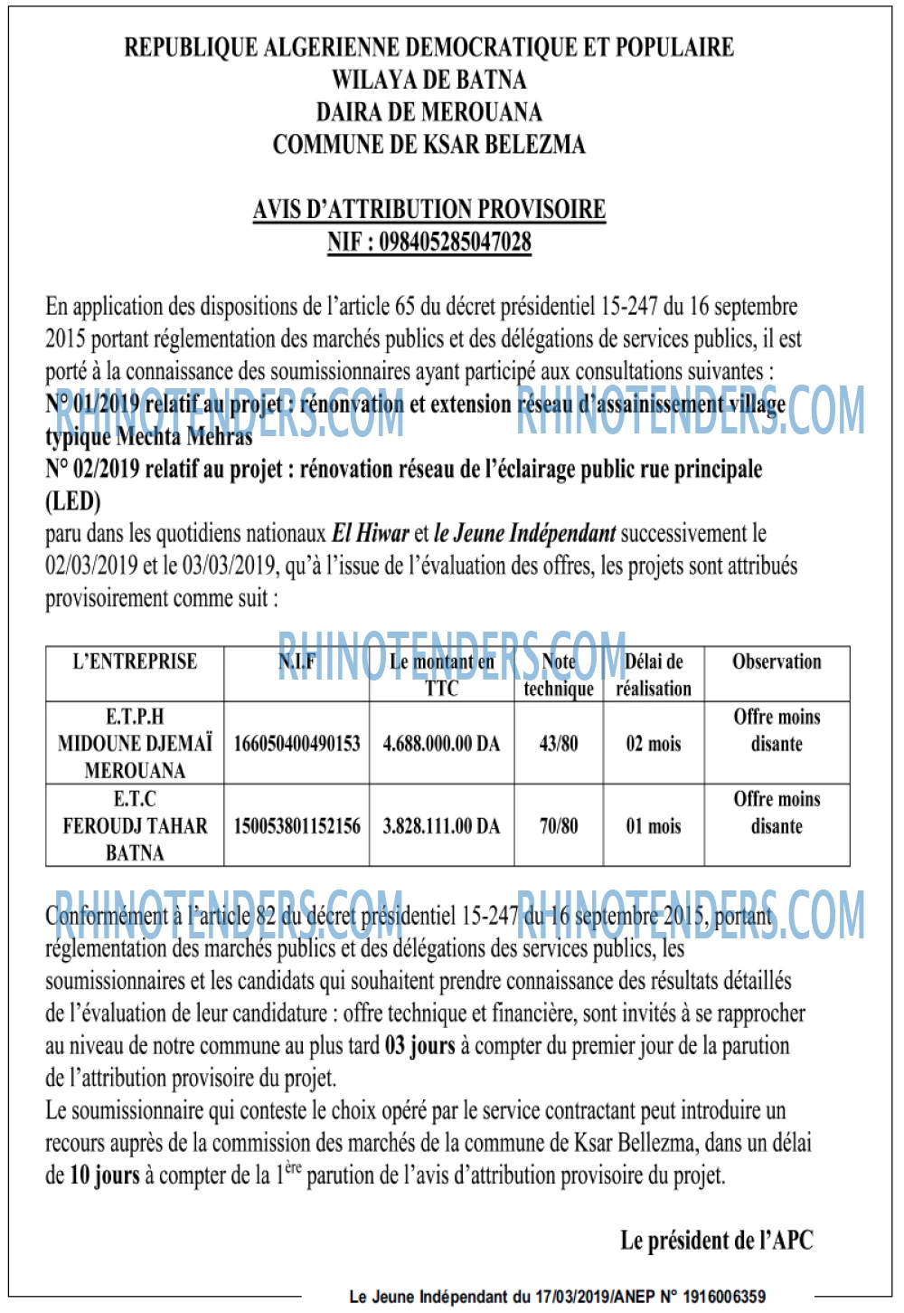 Jeune Independant