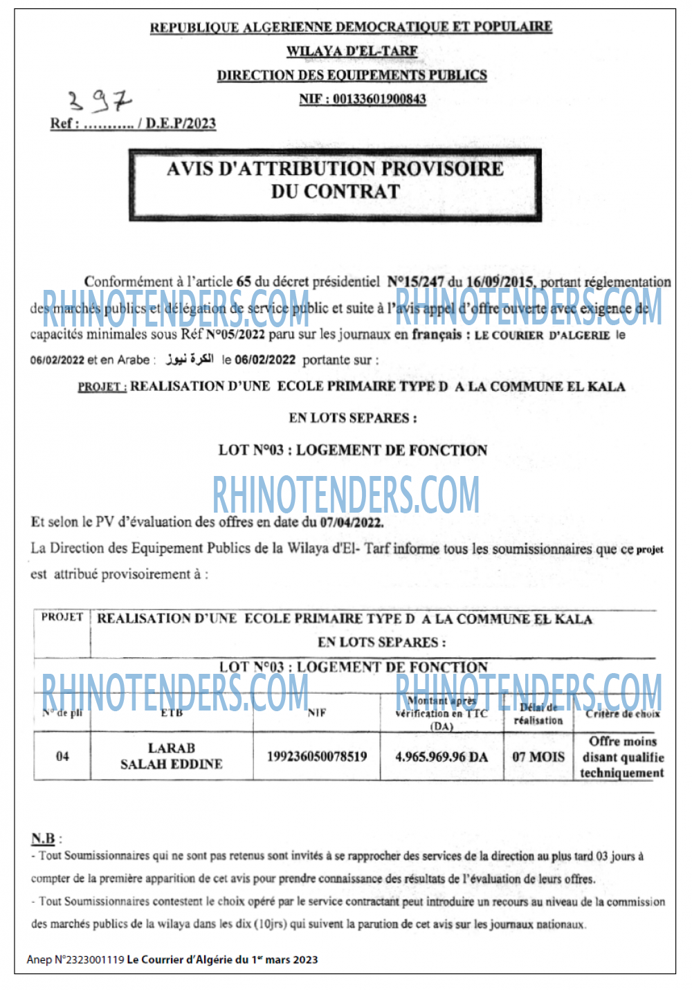 Le Courrier d'Algerie