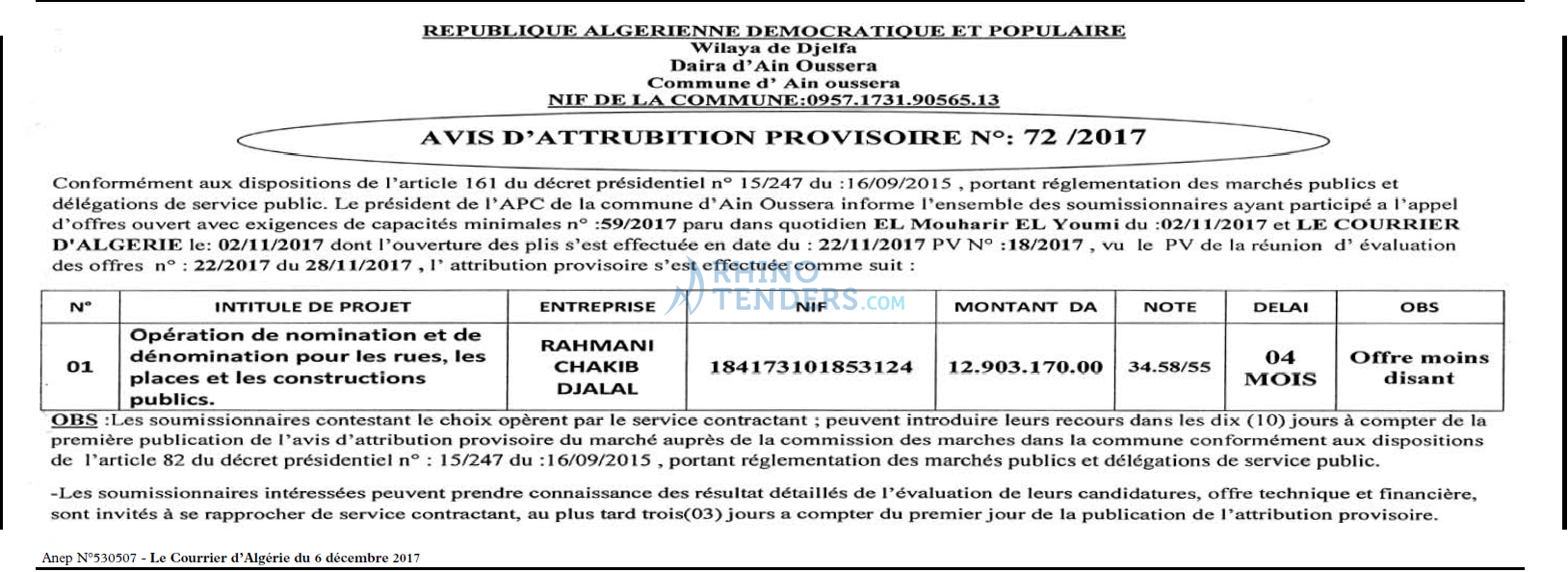Le Courrier d'Algerie