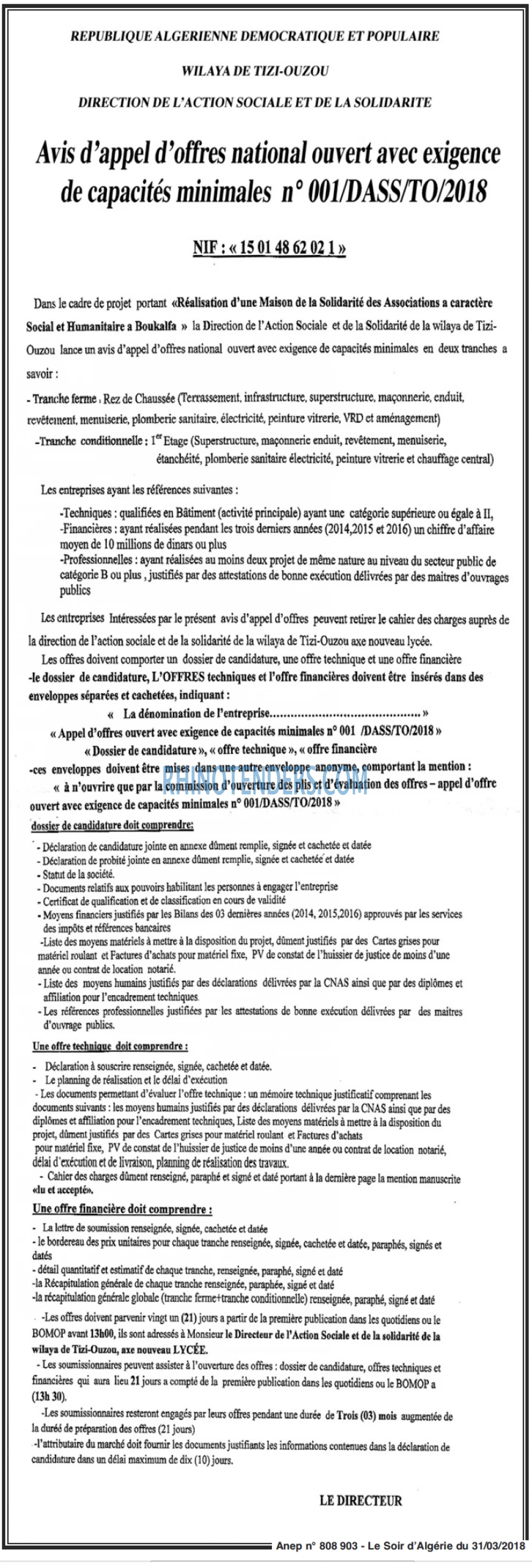 LE SOIR D'ALGERIE