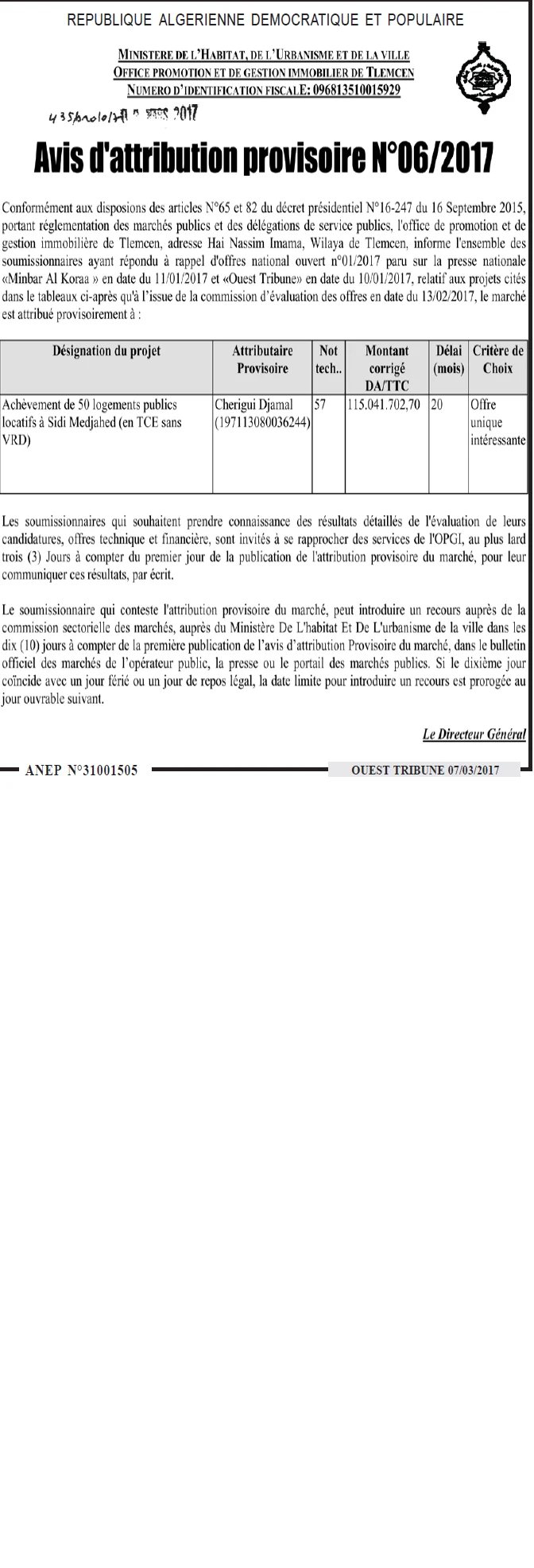 ouest TRIBUNE