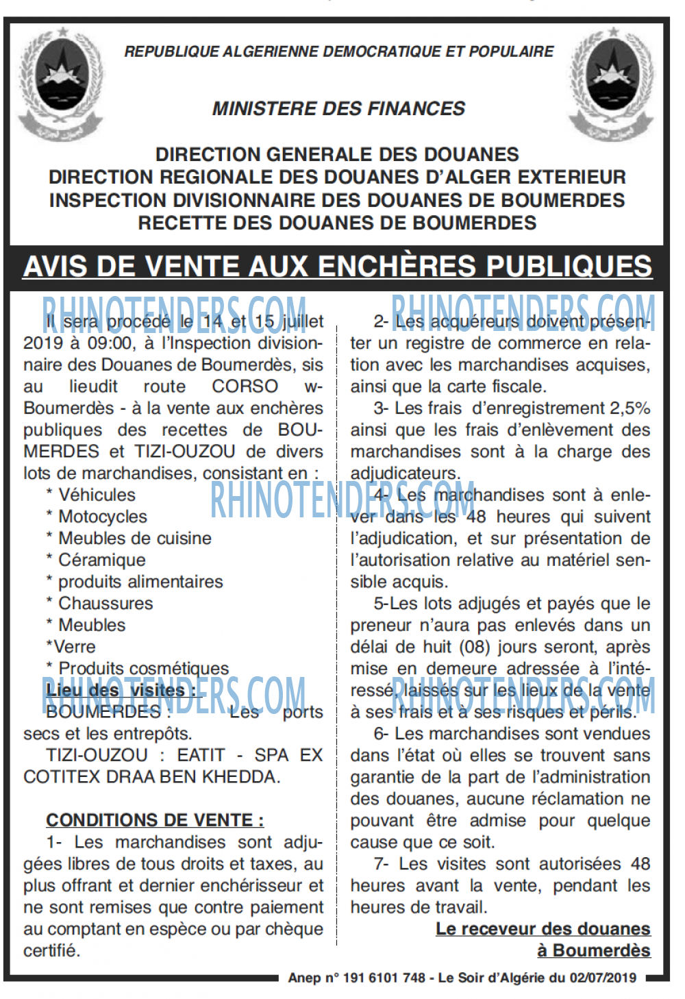LE SOIR D'ALGERIE