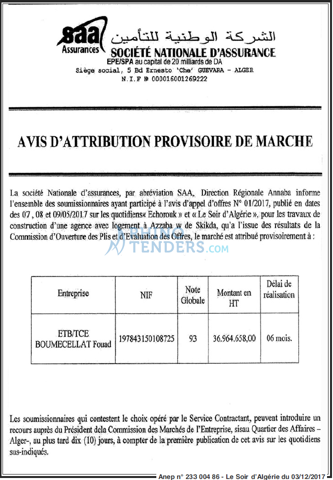 LE SOIR D'ALGERIE