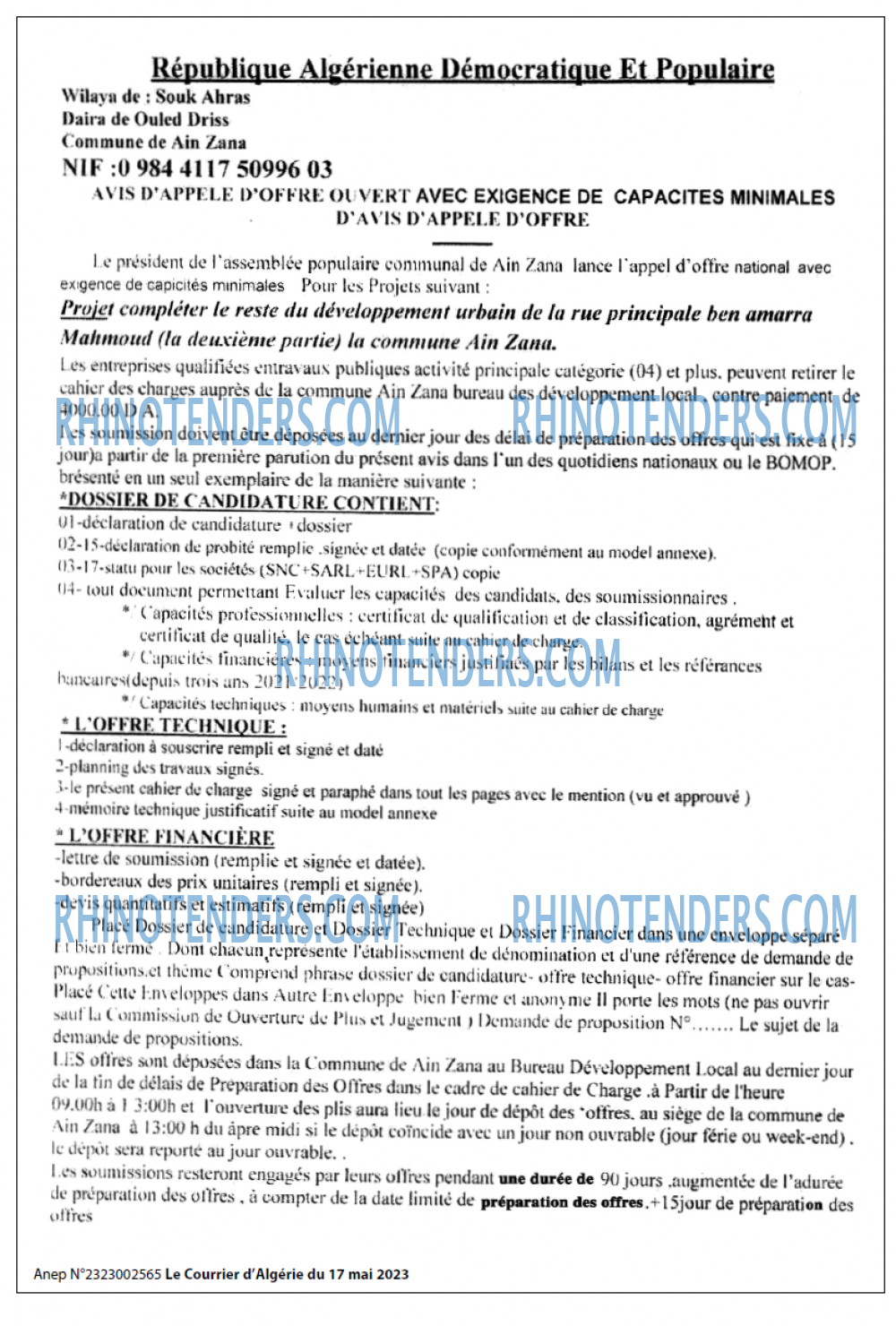 Le Courrier d'Algerie