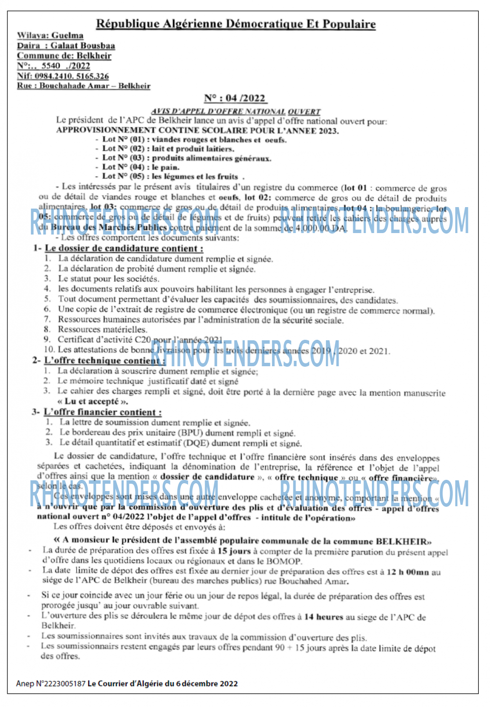 Le Courrier d'Algerie