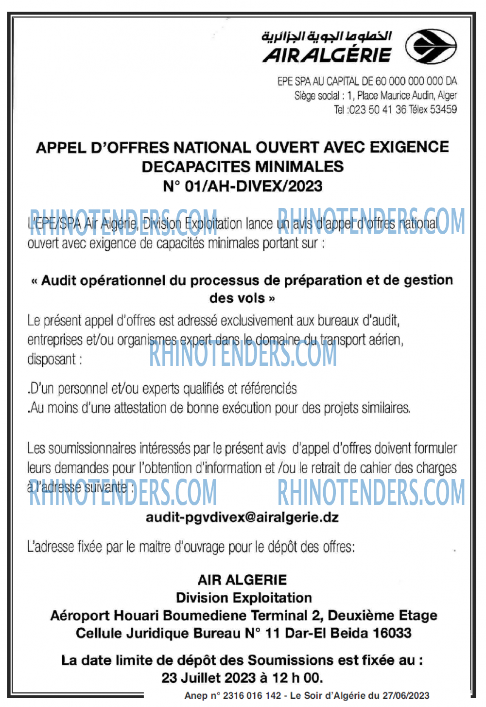 LE SOIR D'ALGERIE