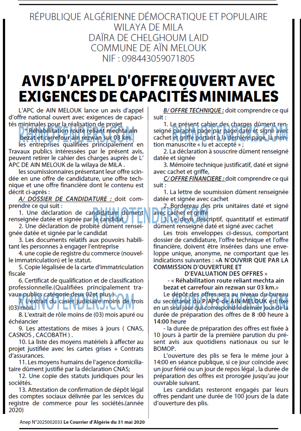 Le Courrier d'Algerie