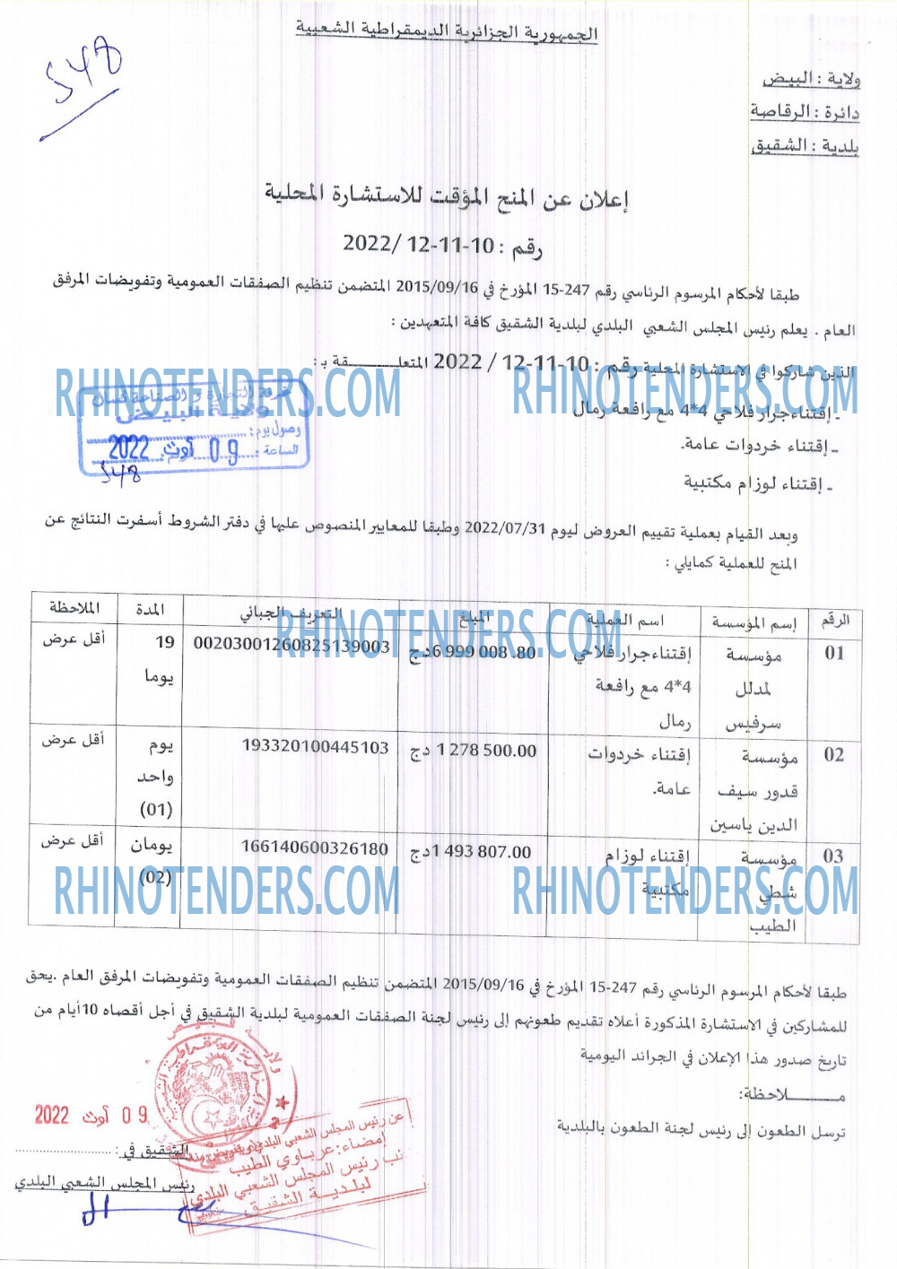 Rhinotenders