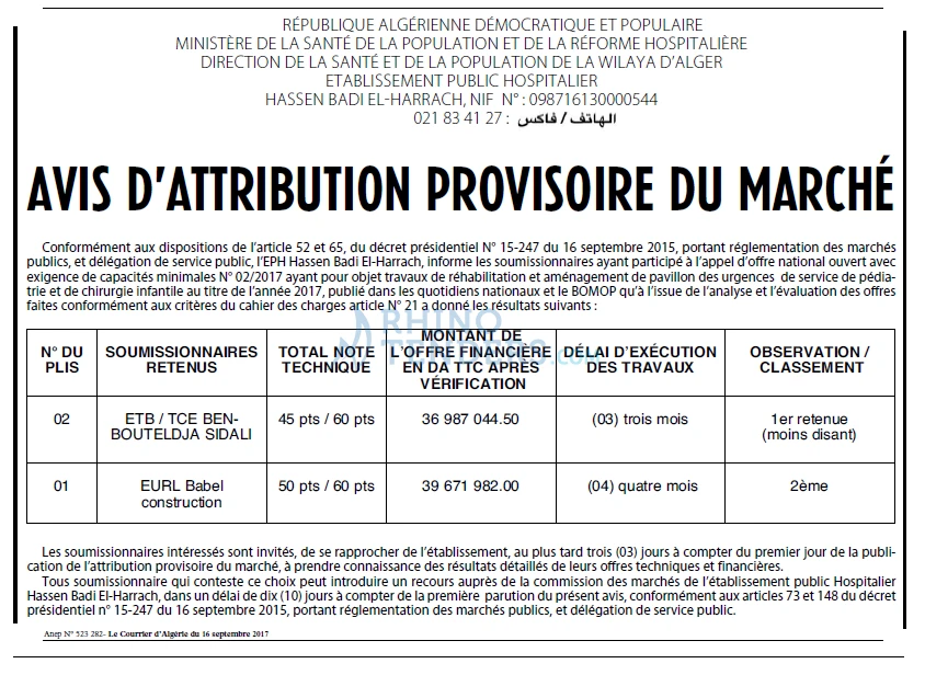 Le Courrier d'Algerie