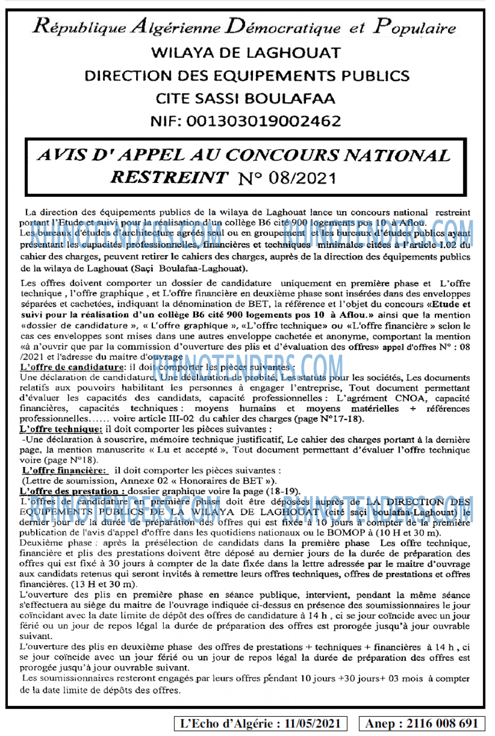 L'ECHO D'ALGERIE