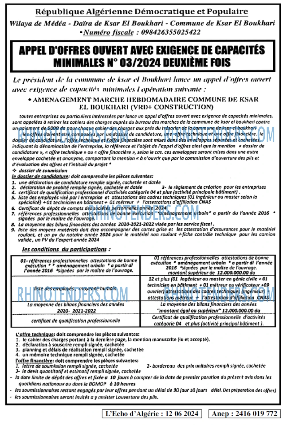 L'ECHO D'ALGERIE