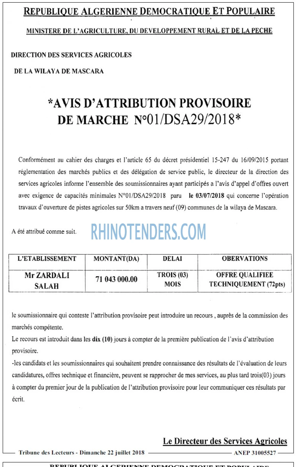 TRIBUNE DES LECTEURS