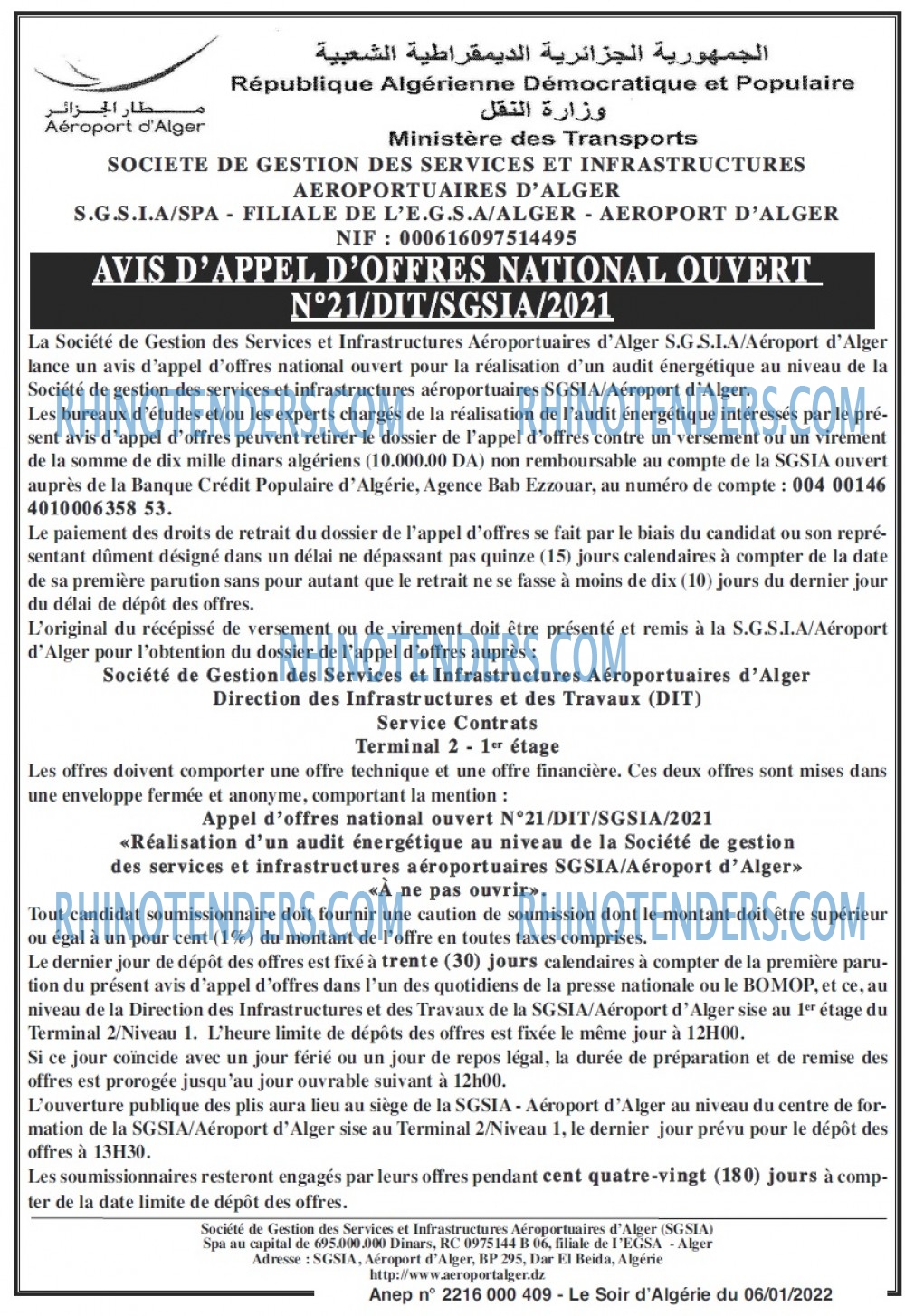 LE SOIR D'ALGERIE