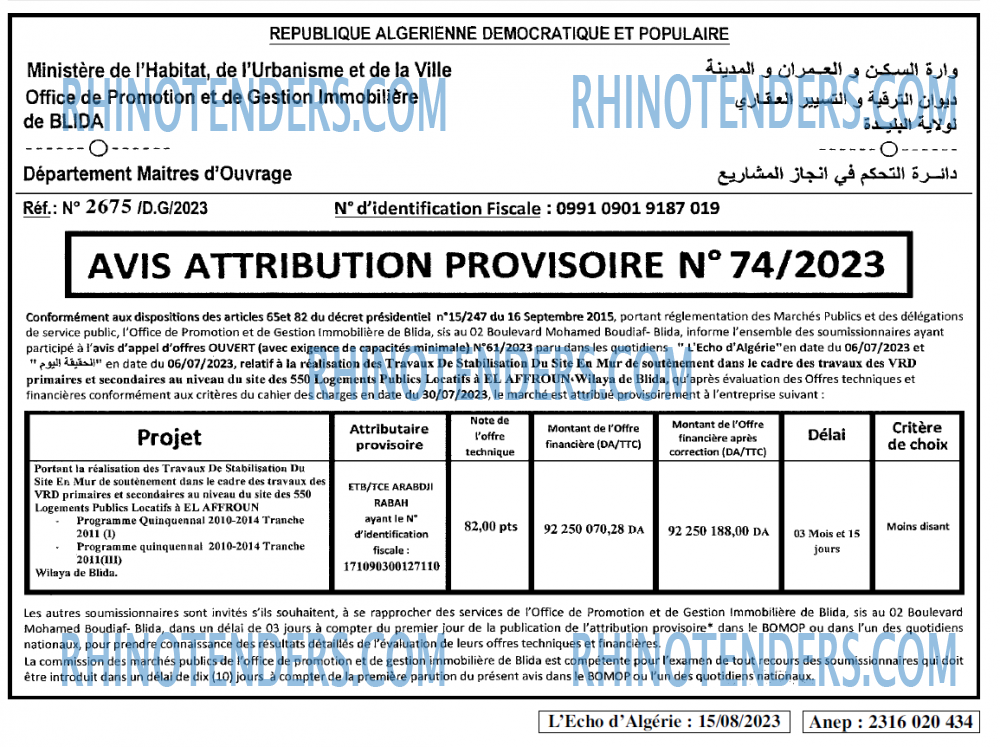 L'ECHO D'ALGERIE