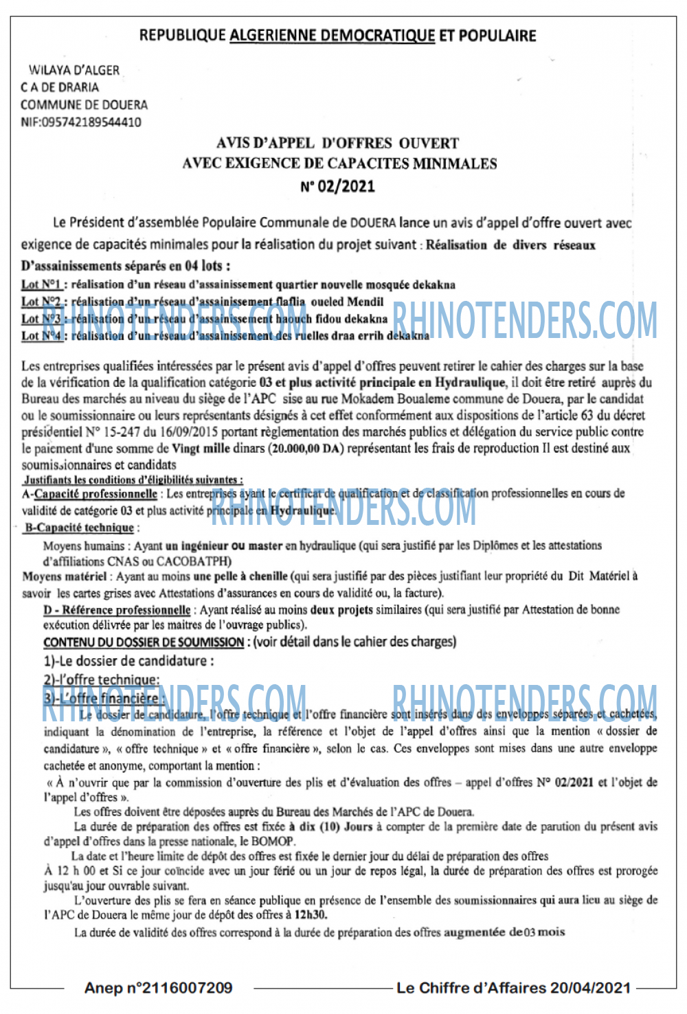 Le Chiffre d'Affaires