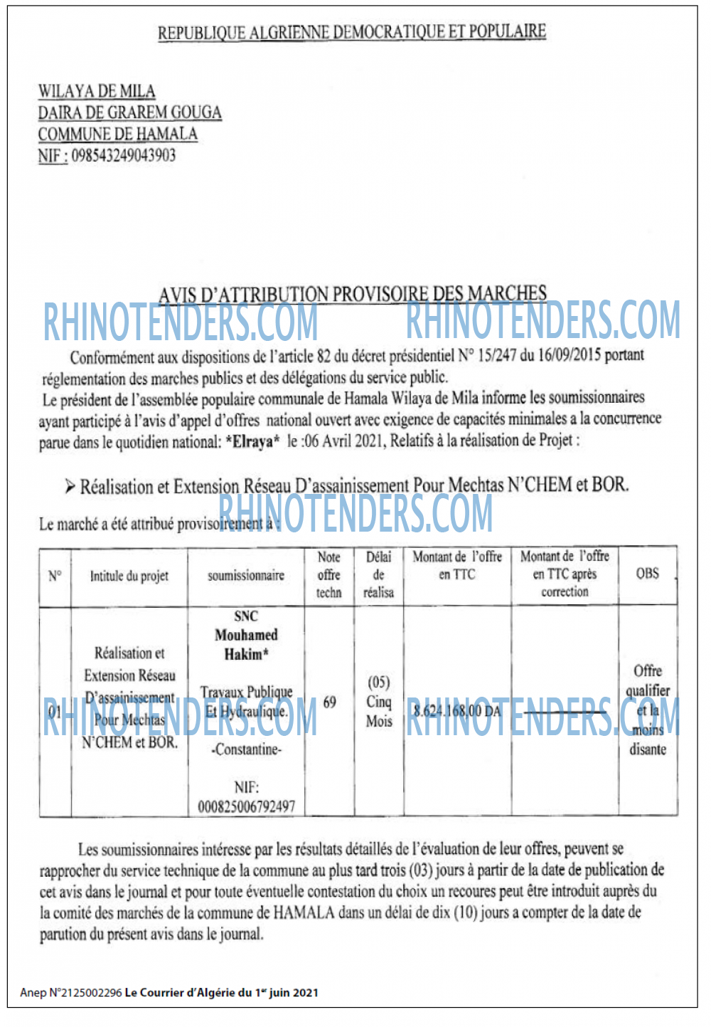 Le Courrier d'Algerie