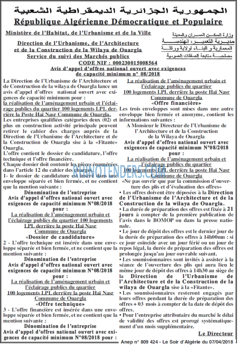 LE SOIR D'ALGERIE