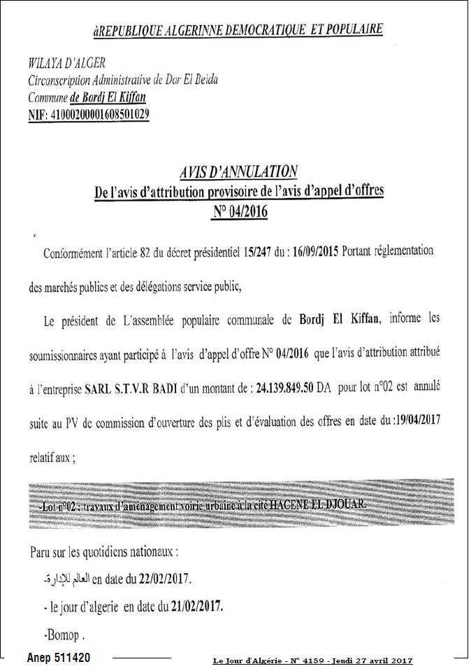 Le Jour d'Algérie