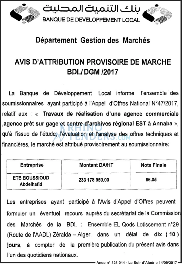 LE SOIR D'ALGERIE