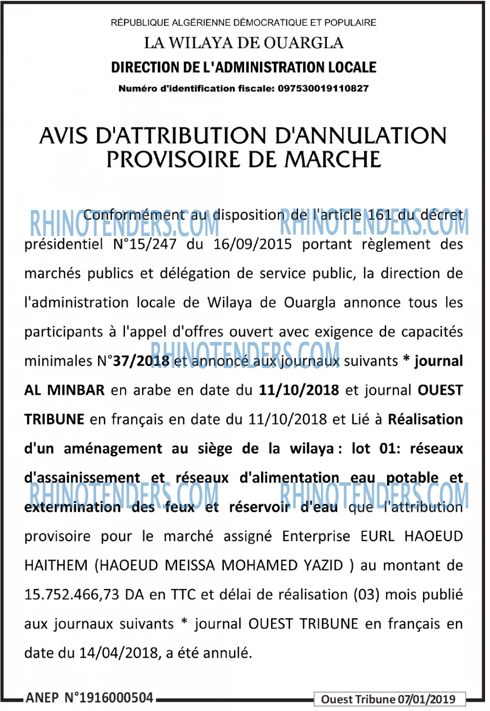 ouest TRIBUNE