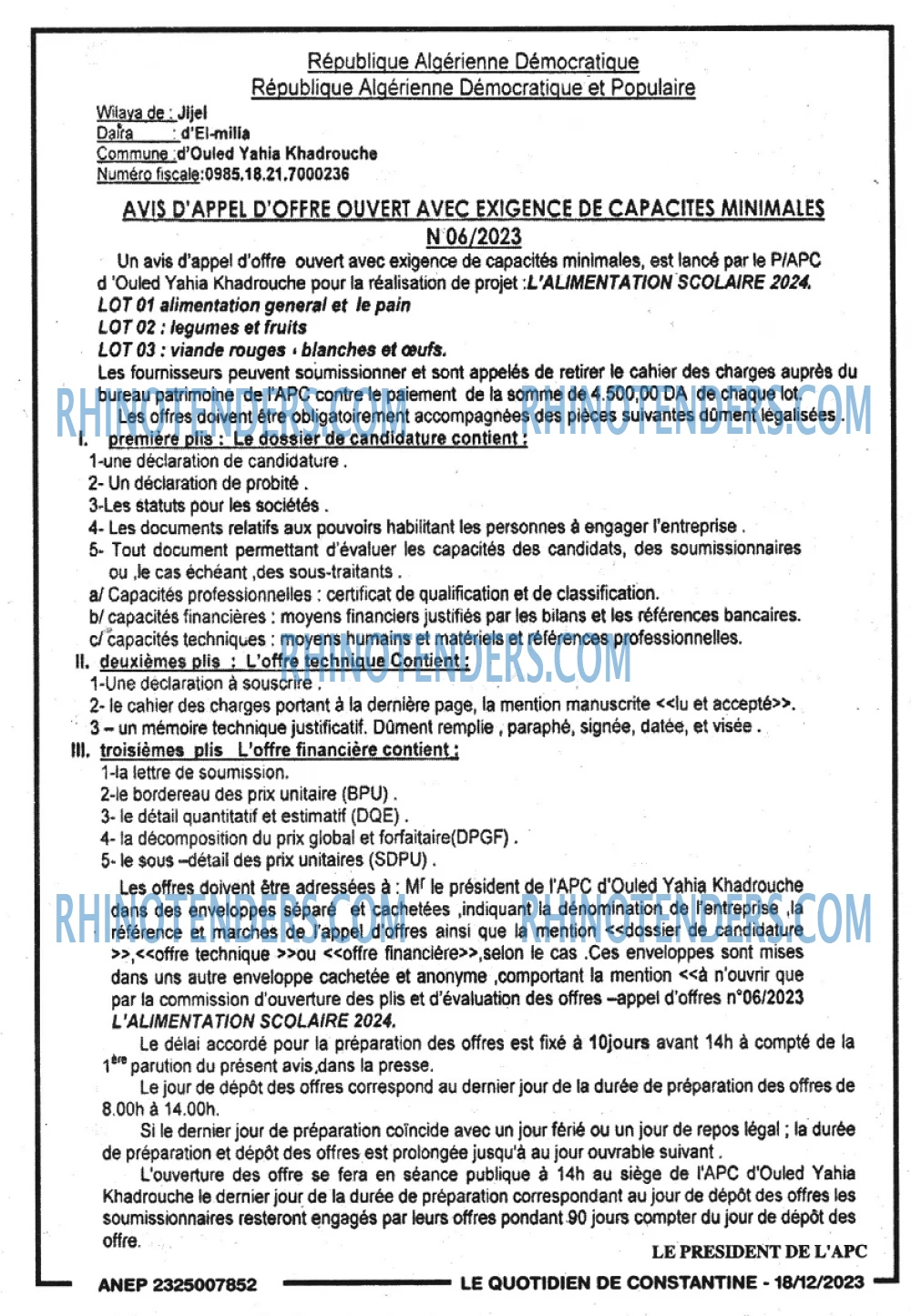 LE QUOTIDIEN DE CONSTANTINE