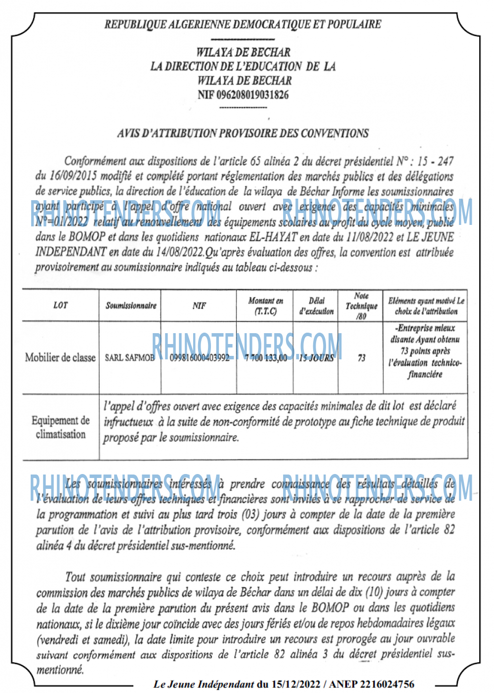 Le jeune indépendant