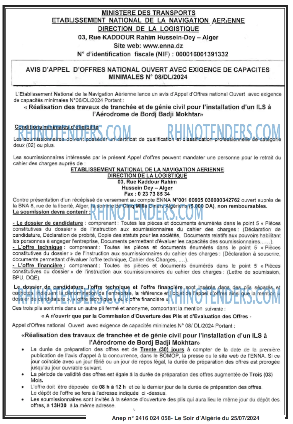 LE SOIR D'ALGERIE