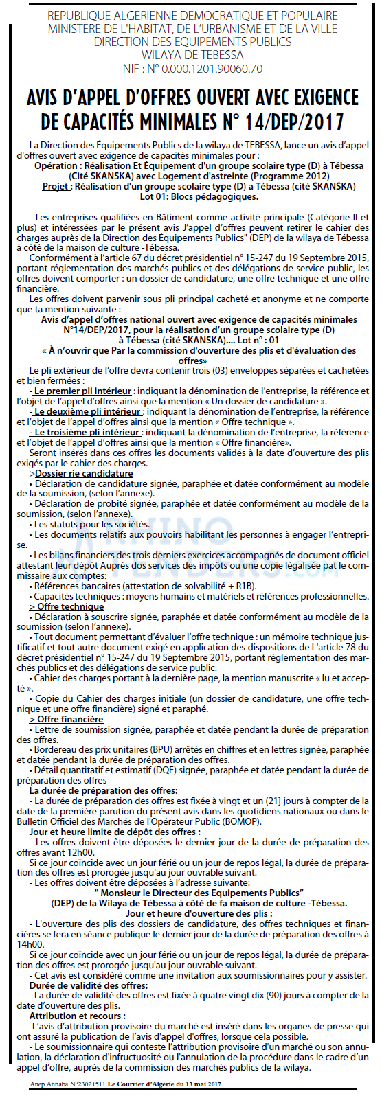 Le Courrier d'Algerie