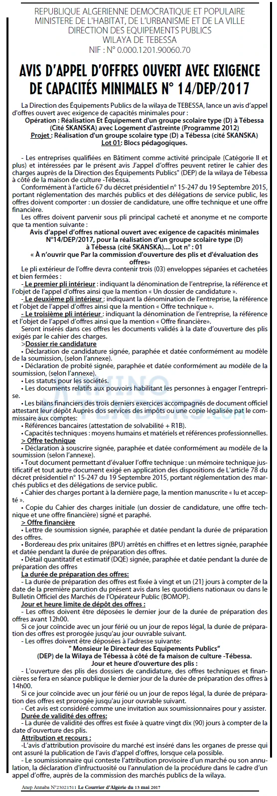 Le Courrier d'Algerie