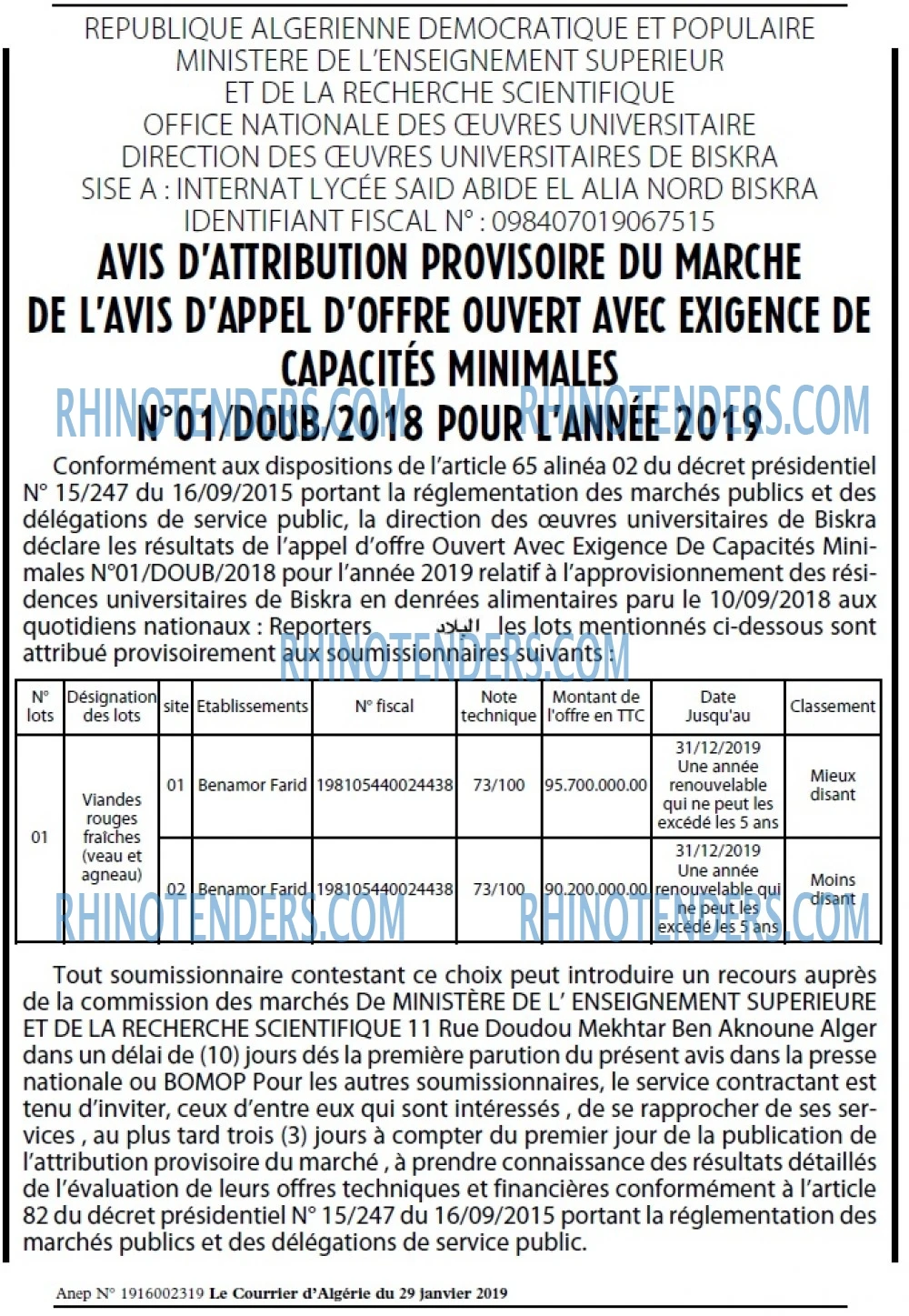 Le Courrier d'Algerie