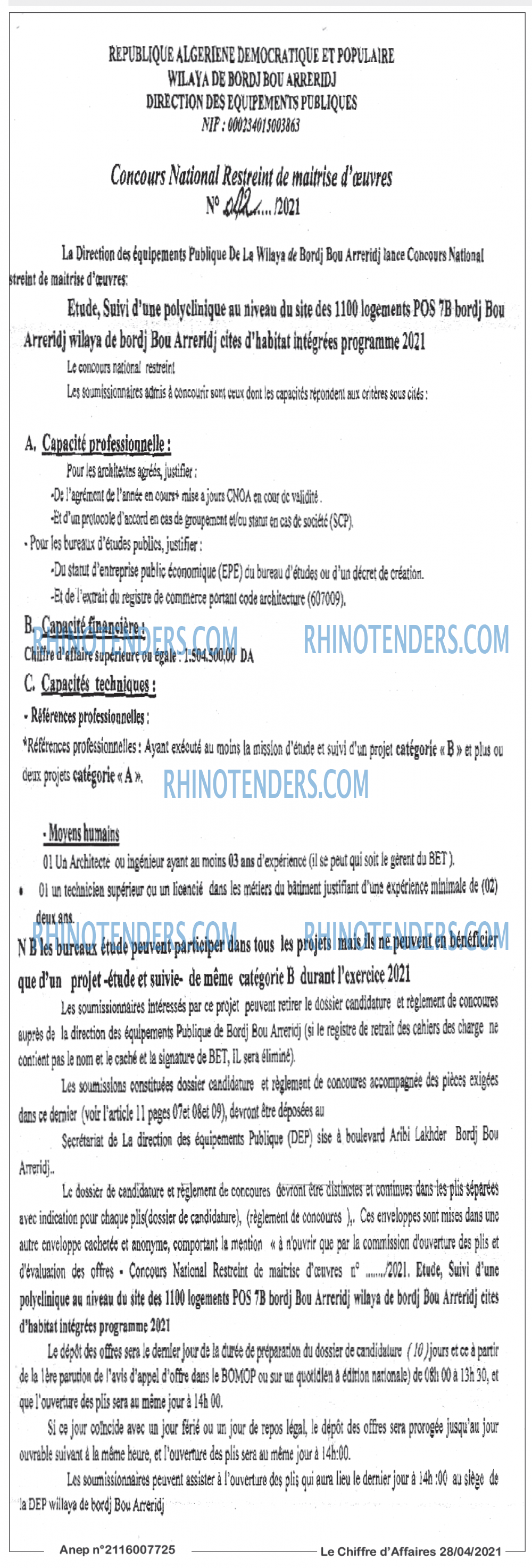 Le Chiffre d'Affaires