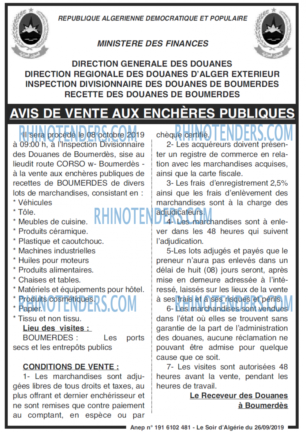 LE SOIR D'ALGERIE