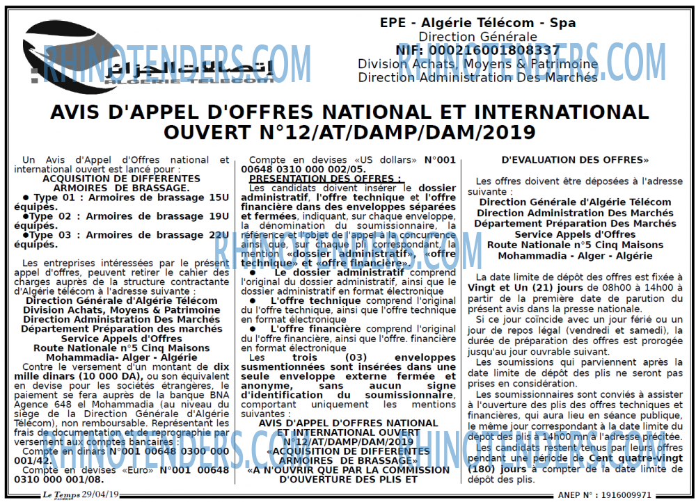LE TEMPS D'ALGERIE