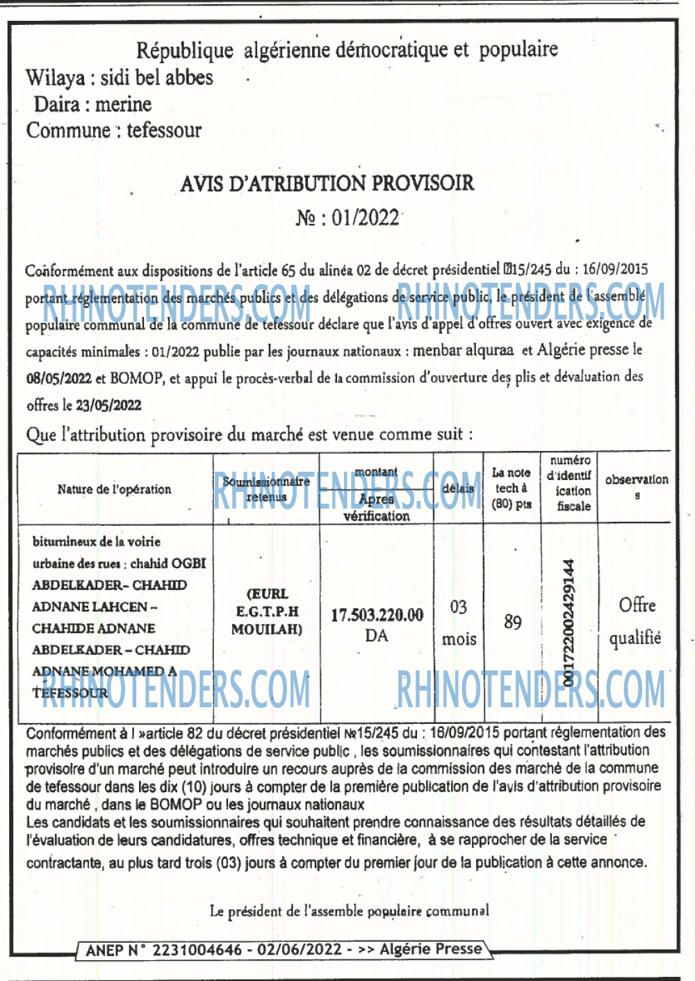 ALGERIE PRESSE