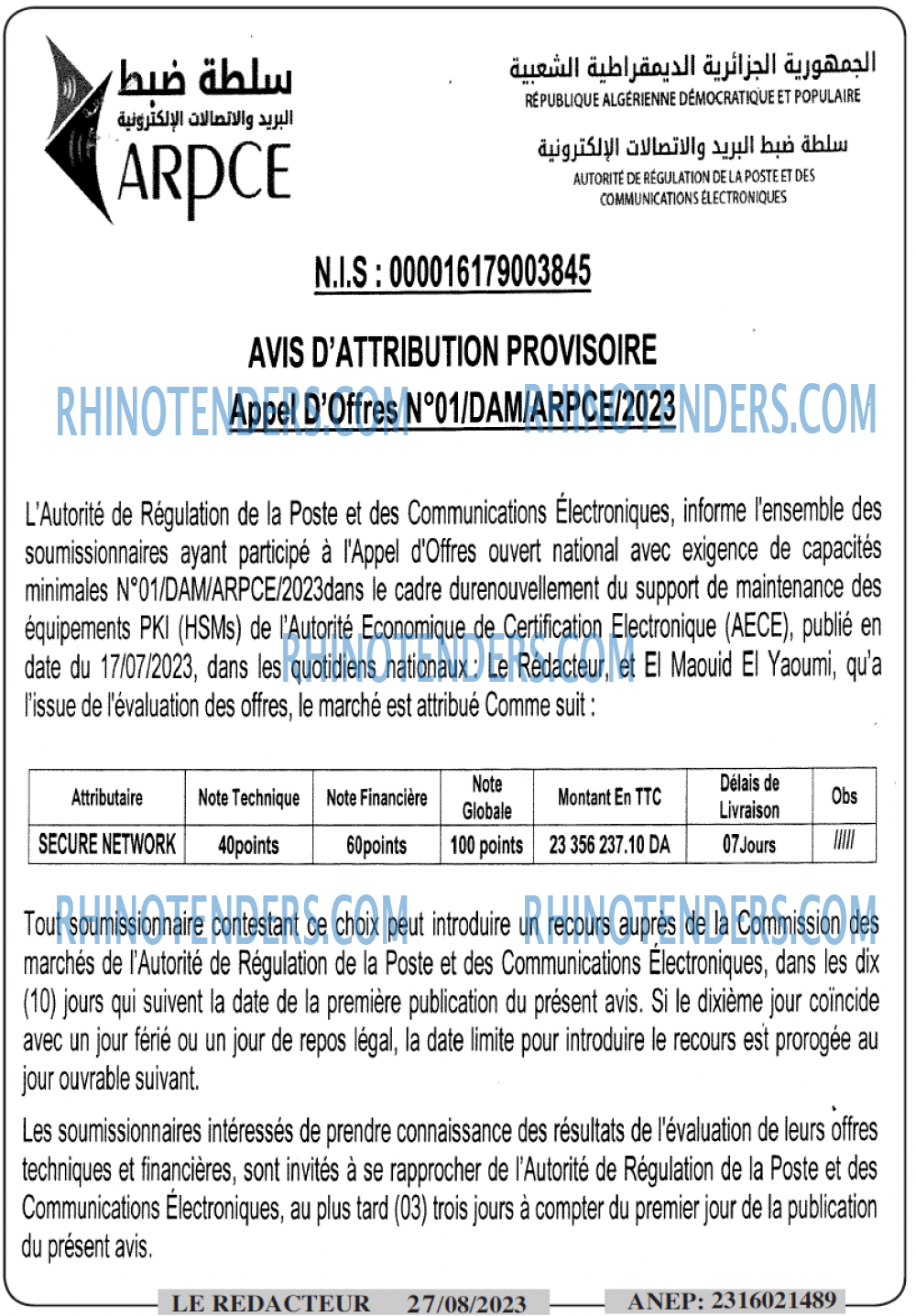 LE REDACTEUR