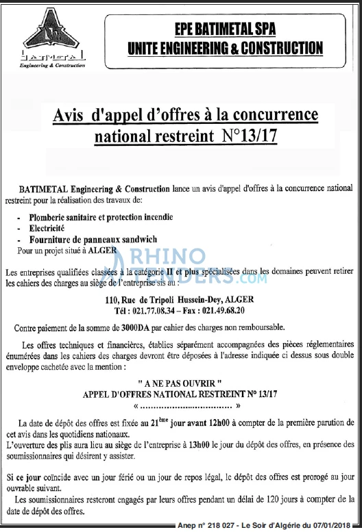 LE SOIR D'ALGERIE