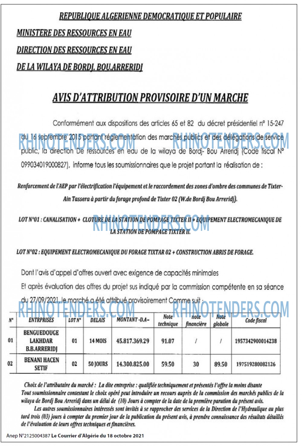 Le Courrier d'Algerie