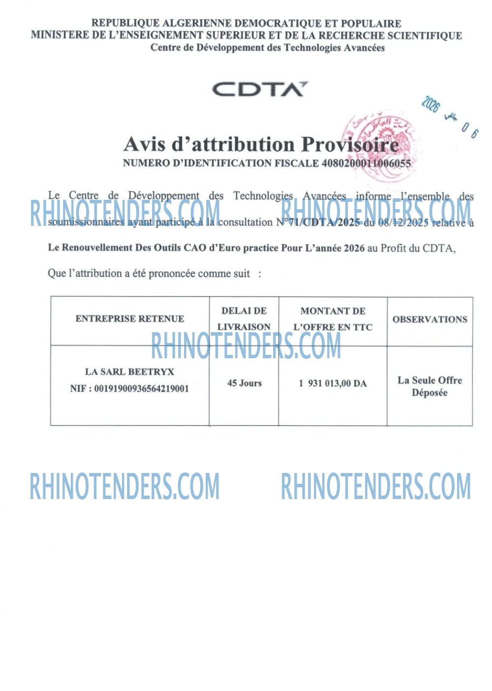 Rhinotenders