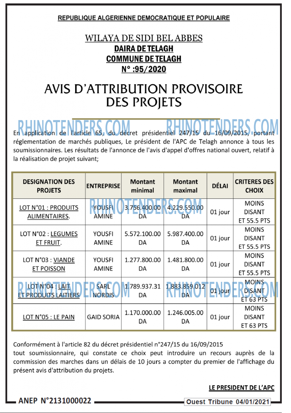 ouest TRIBUNE