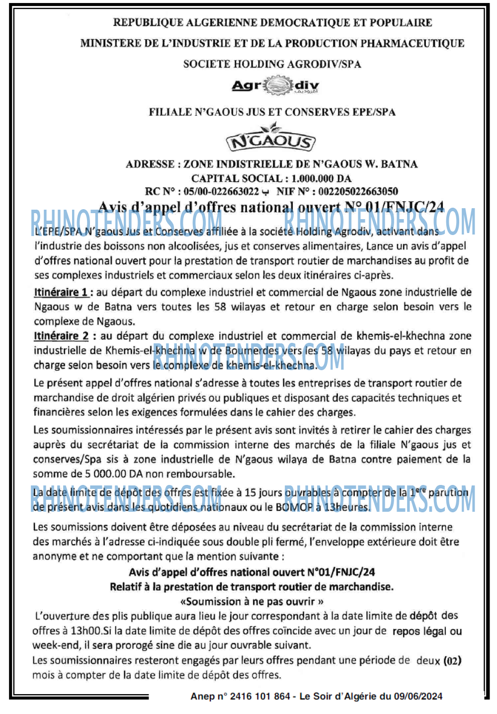 LE SOIR D'ALGERIE