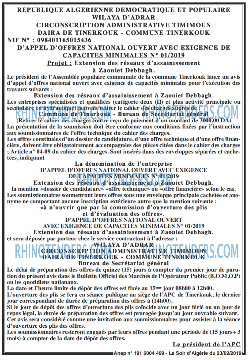 LE SOIR D'ALGERIE